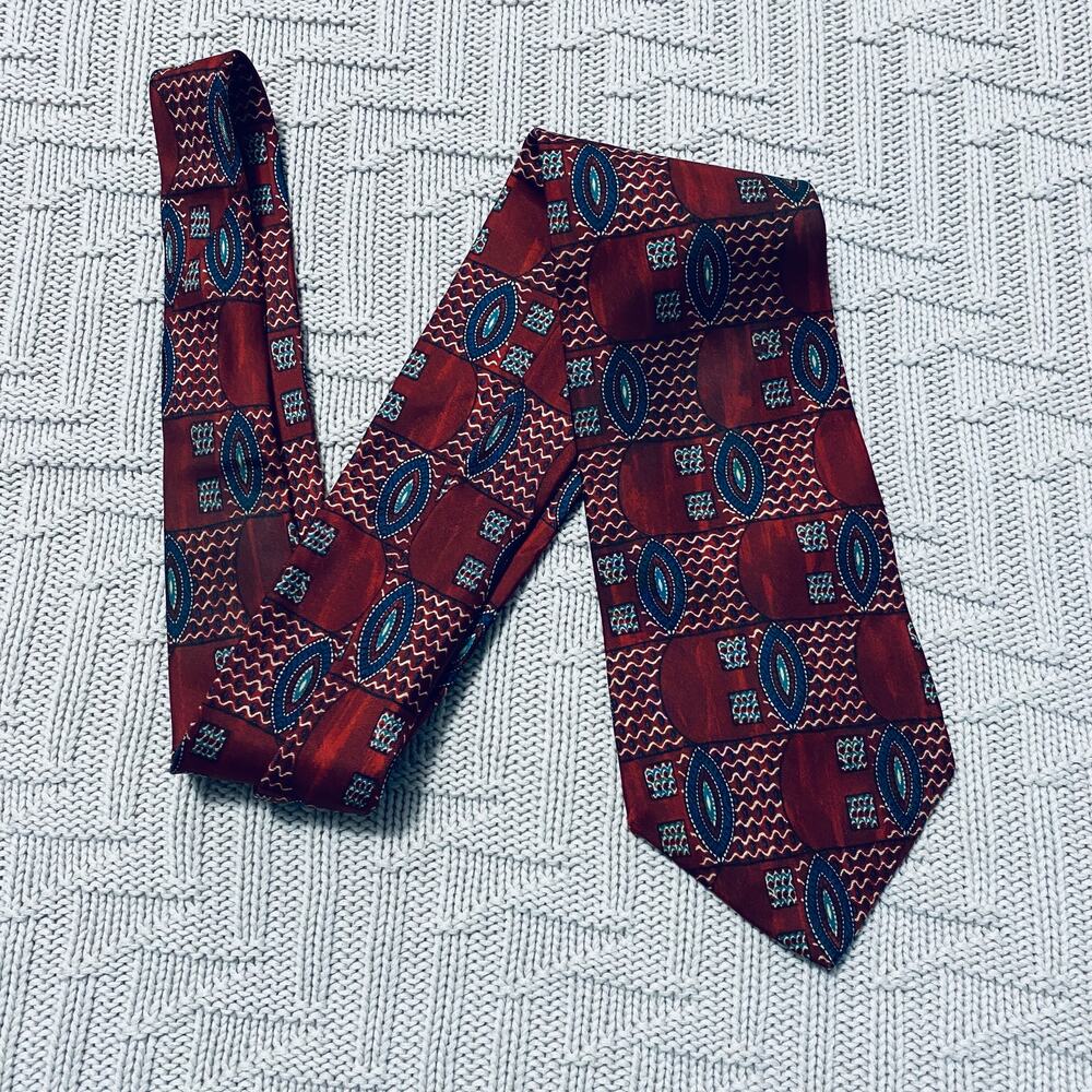 Ralph Lauren red abstract silk tie
